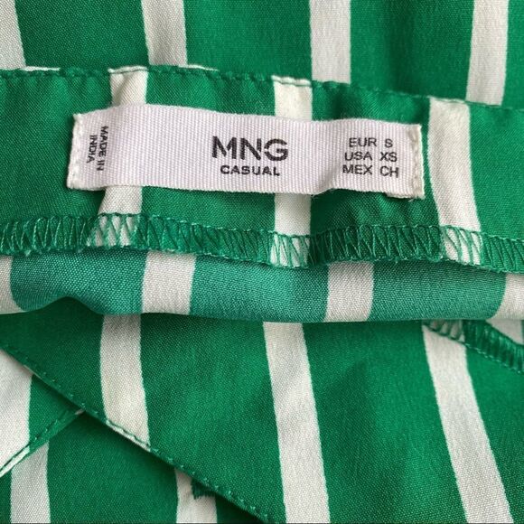 Mango MNG Casual Green Striped Button Tank Size XS - Picture 4 of 5
